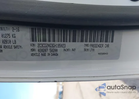 2016 Dodge Challenger Sxt из США, поврежденный, VIN 2C3CDZAG3GH195023